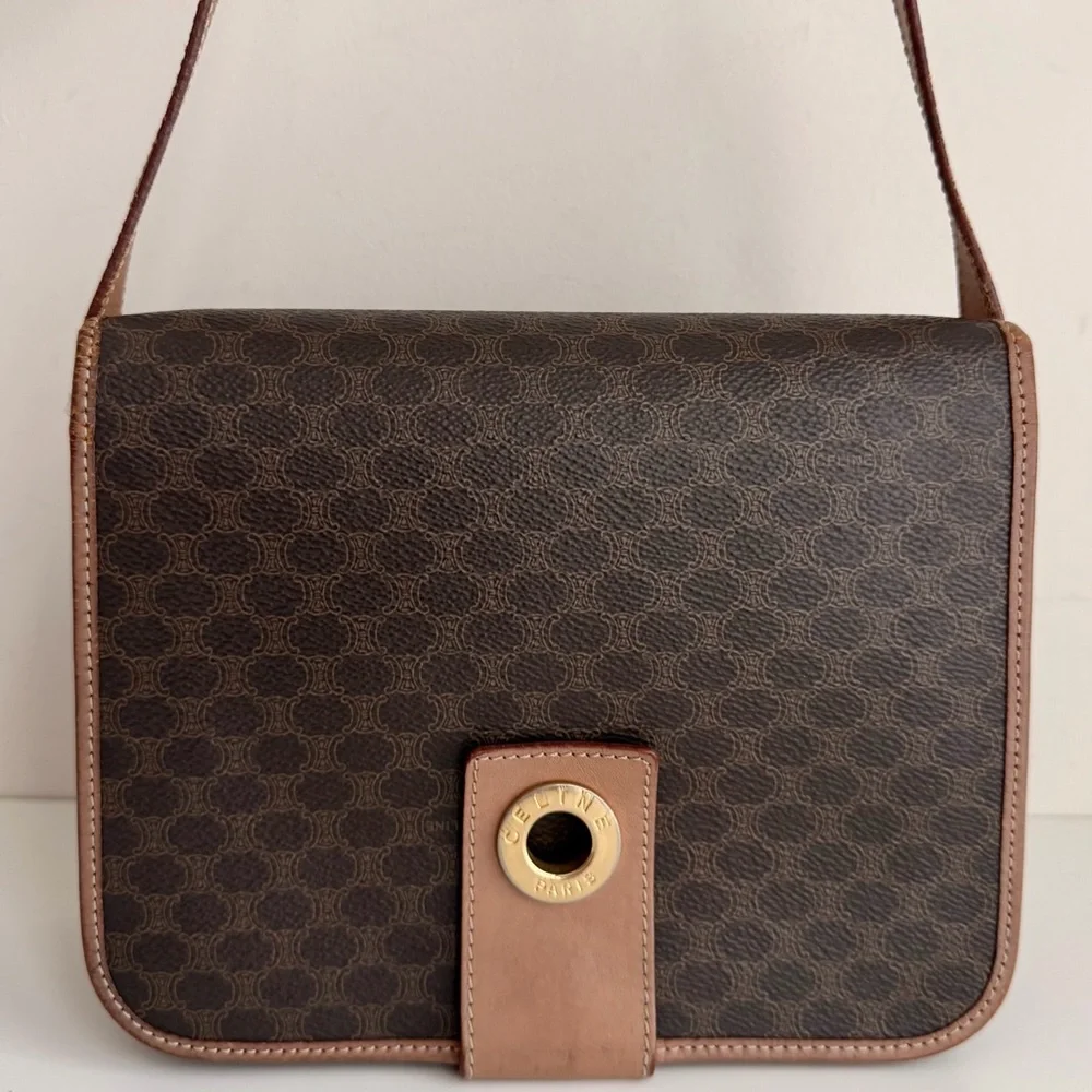 Authentic Celine Macadam M14 Flap Crossbody Bag - Picture 1 of 16